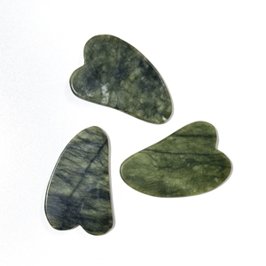 Anti Puffiness Xiuyan <b>Jade</b> Scraping Board Face Massage tools Serpentine Green Stone Nephrite <b>Jade</b> Green guasha for face - Product Image 1