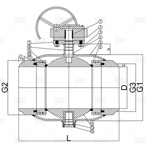 Vanne à bille à passage complet entièrement soudée Q367HF-16/25C CF8, <span class=keywords><strong>peinture</strong></span> anticorrosion <span class=keywords><strong>pour</strong></span> turbine bipolaire à bille fixe - Product Image 2