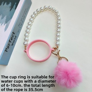 Correa de mano para botella de agua con cadena de perlas, compatible con vasos Stanley, cordón para vaso, cadena para vaso frío, anillo para asa de vaso - Product Image 2