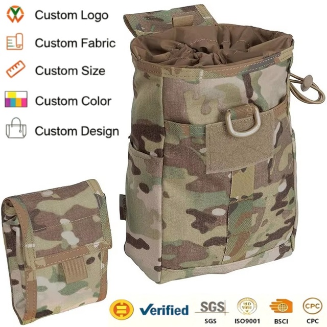 Premium Camouflage Folding Tactical Drawstring Bag Dump Pouch