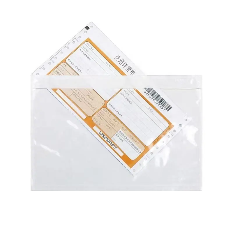 Jll envelope autoadesivo de plástico transparente, etiqueta de envio para correio com bolso