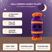Peluche Sucette d'Halloween Personnalisée, Douce et Rembourrée, à Rayures, avec Yeux Étoilés, Cadeau Sucré, Décoration de Fête, Faible MOQ, OEM ODM