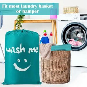 Sacs à linge en nylon personnalisables avec logo, extra grands, pour vêtements sales, lavables en machine - Product Image 4