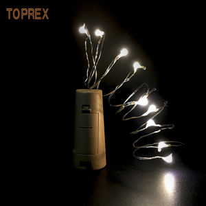 <span class=keywords><strong>Guirlande</strong></span> <span class=keywords><strong>lumineuse</strong></span> féerique de Noël en fil de cuivre avec 10LED pour projets de mariage, décoration en liège, 1m - Product Image 4