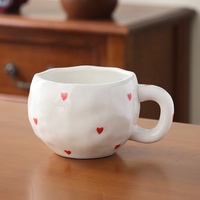 Mug en céramique fait main en forme de cœur mignon, sublimation, mugs originaux irréguliers, tasse à lait en porcelaine pour le petit-déjeuner