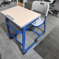 Petit bureau d'école en métal, mobilier pour enfants, bureau combiné, mobilier de classe, ensembles réglables pour étudiants, ensemble de bureau et de chaise pour étudiants