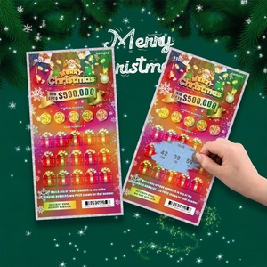 Custom <b>Scratch</b> Off Lottery Tickets High Quality Black Core Paper Laser Effects Printing Tickets Win Big Prizes Christmas - Product Image 4