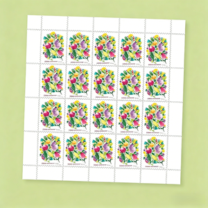 2024 शादी के फूल 2025 दाहलिया हम पोस्टकार्ड सजावट के लिए 100 पीसी डाक टिकटों की 5 शीट डाक टिकट स्टिकर - Product Image 3