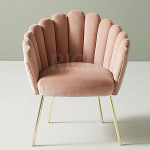 <span class=keywords><strong>Fauteuil</strong></span> moderne en forme de coquille souple, tapisserie de salon, <span class=keywords><strong>velours</strong></span> rose clair, <span class=keywords><strong>pour</strong></span> loisirs, nouveau - Product Image 2