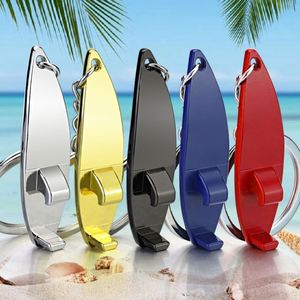 Multi-Functional Small Sports Gift Metal Surfboard Bottle Opener <b>Key</b> <b>Chain</b> Walking in Waves Board Keychain - Product Image 2