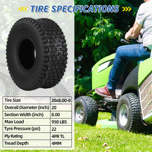 8.00-8 Turf-V mô hình Tubeless Máy cắt cỏ lốp 20x8-8 cho máy kéo cưỡi máy cắt 4 ply-Key bộ phận máy cắt & phụ kiện - Product Image 3