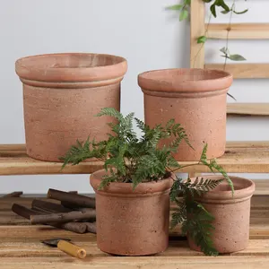 Custom logo modern terracotta pot wedding plant stand cylinder garden decorative ceramic clay flower pots molds