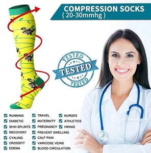 DL-263 High Quality Oem Custom Design Nurse <b>Compression</b> <b>Socks</b> Custom Logo - Product Image 3