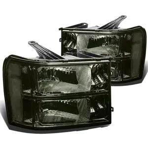 AUTO LAMP For 2007-2014 GMC Sierra 1500 2500HD Headlight Smoked Housing Clear Corner