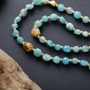 Collier Lasso Unisexe de Luxe Bohème en Jade avec Pendentif Perle de Pierre Aléatoire – Inspiration Beauté, Vacances, Nature - Product Image 3