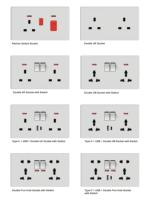 Prise électrique blanche ultra-mince design 2 gangs double trou UK British Standard Power Wall Socket avec Type-C USB