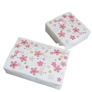 Atacado Pink Sakura Stamping Gift Box para Baking Food Cookie Paper Boxes Embalagem Chocolate Cake Frete Grátis