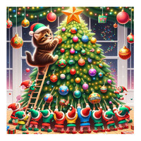 Kit de Peinture Diamant Arbre de Noël Ever Moment, Mosaïque Chat, Art Gemme Aurore Boréale, Décoration Murale Personnalisée ASF3077