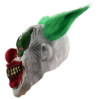 Vente en gros de masque de clown en silicone latex pour adultes pour fête d'halloween Cheveux verts amusants et crocs à grande bouche Caractéristiques réalistes
