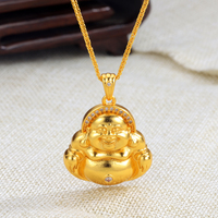 Collier pendentif Maitreya neuf d'usine, plaqué or 24 carats, talisman porte-bonheur pour hommes et femmes