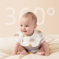 Serviette de bain multifonctionnelle en gaze de coton Bavoirs à visage carré bicolore à quatre couches Bavoirs triangulaires pour bébé nouveau-né pour salle de bain