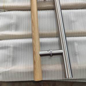 Mini poignées en bronze Premium <span class=keywords><strong>Poignée</strong></span> de porte de sauna Premium-Chrome et bois - Product Image 3