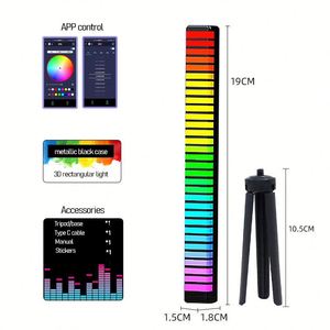 Nueva luz LED de ritmo activada por voz RGB música Led lámpara de ambiente de coche luz ambiental Control de sonido Pickup Luz de ritmo - Product Image 4