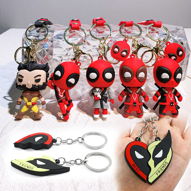 Cute Cartoon Spider-Man American Style Silicone Gel Keychain Pendant for Movie Car Hanging & School Bag Gift