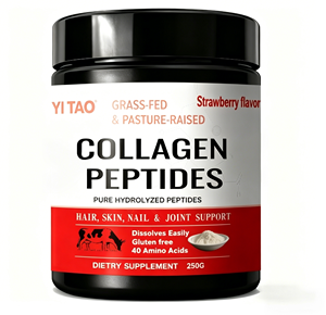Péptidos de Colágeno Hidrolizado de Animales Alimentados con Pasto y Criados en Pastoreo – Sabor Fresa, Apoyo para Cabello, Piel, Uñas y Articulaciones, 250g Dietar - Product Image 1