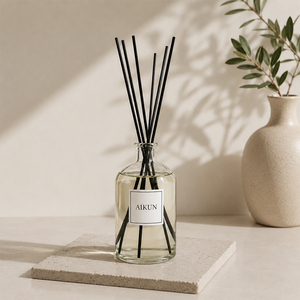 Diffuseur de parfum d'ambiance Aikun en verre transparent avec bâtonnets, pour chambre, hôtel, bureau, parfum longue durée, coffret cadeau, vente en gros - Product Image 2