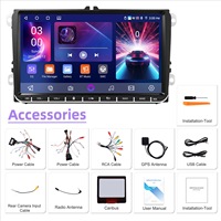 Radio Stereo Mobil Android 9 inci untuk Volkswagen Skoda, Wireless Carplay, Android Auto, GPS Navigasi, Head Unit dengan Kamera Mundur