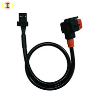 Câble adaptateur femelle coudé pour ballast haute tension D1S avec connecteur universel, câble 3 fils de 40 cm pour ballast de lampe au xénon HID