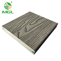 Planches de terrasse composites en vente chaude, entretien réduit, écologiques, grain de bois brossé, design européen, extérieur, jardin