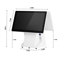 Máquina POS Portátil de 15.6 Pulgadas con Pantalla Táctil Doble Caja Registradora con Impresora Integrada Sistema de Caja Registradora y Dispositivo de Punto de Venta con Báscula