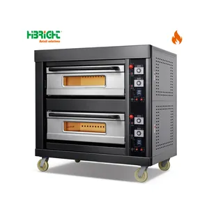 Duurzame Multifunctionele Kleine Omvang Commerciële Brood Pizza Bakmachine Gas Controle Dek Oven Voor Bakkerij