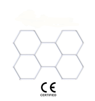 2024 nouveau fabricant de conception éclairage de garage de voiture conçu sur mesure pour la lumière LED hexagonale de l'atelier de voiture