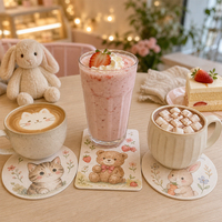 Sous-verres en carton personnalisés avec impression numérique et plastification pour le service de café, thé et boissons - Fourniture en gros avec logo personnalisé
