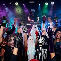 Gants squelette LED lumineux RGB clignotants, 2 paires de gants lumineux pour Halloween, soirées rave, concerts, cadeaux pour enfants et adultes