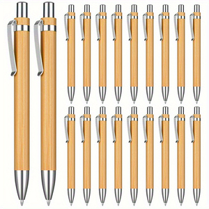 Custom Bamboo <b>Ballpoint</b> <b>Pen</b> Retractable 0.5mm Black Ink Eco-Friendly Laser Engraving Writing Gift for Office Promotions - Product Image 1