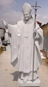 Decorazione da giardino moderna all'aperto a grandezza naturale pietra scolpita religiosa figura cattolica in marmo bianco statue scultura