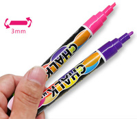 3mm Luminous Water-Based Liquid Chalk Glass Highlighter Colored Marker Pen for Billboard and Chalkboard