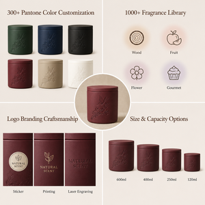 Bougie d'aromathérapie de luxe personnalisée OEM faite à la main en cire de soja, pot en gypse, boîte cadeau couleur assortie, décoration moderne pour la maison, Thanksgiving, Pâques - Product Image 2