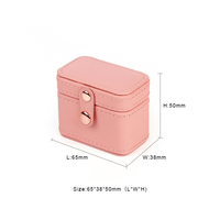 Mini boîte de rangement de bijoux de voyage en velours rose avec étui à logo personnalisé multi-compartiments pour bague boucle d'oreille collier