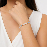 Bracelet en acier inoxydable plaqué or 18 carats avec perles baroques, perles de riz lavande, verre bicône et zircone pour usage quotidien – Vente en gros