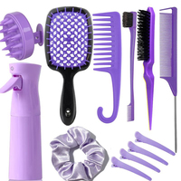 Lot de 12 Brosses à Cheveux Personnalisées en Gros pour Démêlage Humide et Sec, Brosses Coiffantes en Plastique pour Cheveux Bouclés avec Vaporisateur