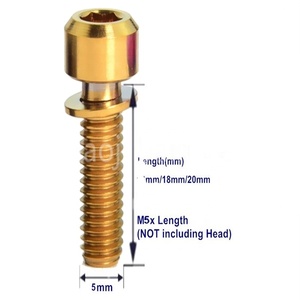 Tornillo de Cabeza Hexagonal de Titanio con Certificación ISO/JIS, Tono Dorado, Rosca Fina M5, Fabricante Personalizado, Tornillo Métrico para Ensamblaje Industrial - Product Image 1