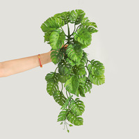 DD2028 Plantes suspendues 33 pièces, feuilles artificielles tropicales, feuilles de Monstera, pour décoration de maison, bureau, étagère