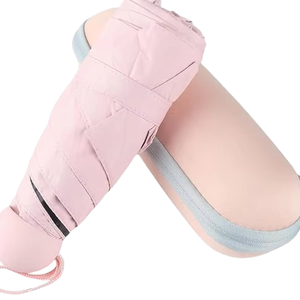 Custom Brand Lightweight Pocket Mini Umbrella 6K 5Fold Manual UV Capsule Factory Stock Logo Ad Business Gift for Lady Cute for