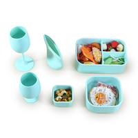 Silicone Bento Box Snack Container Combo Idéal Pique-Nique Travail Voyage Essentiel