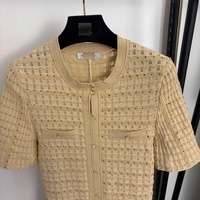 Robe décontractée en tricot à manches courtes avec strass OUDINA LOGO pour le Ramadan et l'Aïd, robes élégantes pour femmes